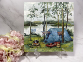 IHR kamperen met tent servet  nr H359