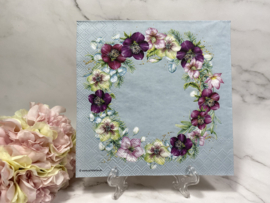Ambiente bloemen krans servet nr M437