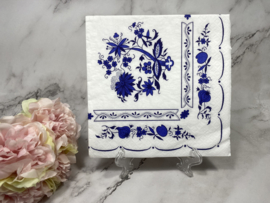 Home fashion Delfts blauw sier randen bloem nr H229