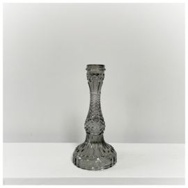 Glazen kandelaar - Smokey - Ø10X21cm