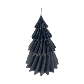 Kerstboom kaars Windy tree zwart 17cm.