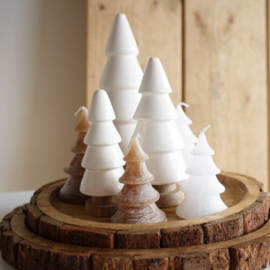 Kerstboom kaars Layer tree taupe 8cm.