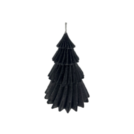 Kerstboom kaars Windy tree zwart 12cm.