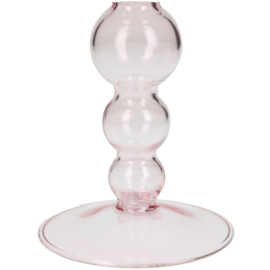 Dinerkaarshouder glas ø9x29cm roze