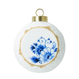 Kersthanger bal blauw bloesem