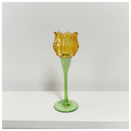 waxinelichthouder | bloem geel L