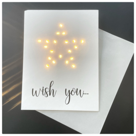 Wenskaart met led verlichting | Wish You | ster