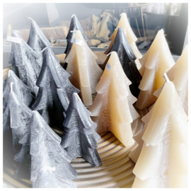 Kerstboom kaars taupe 9cm