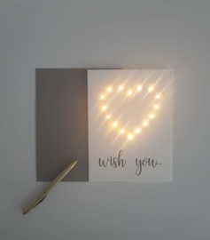 Wenskaart met led verlichting | Wish you | hart