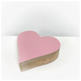 Houten hart roze