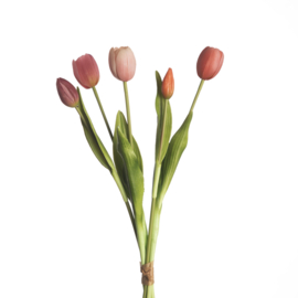 Bos real touch lange kunsttulpen (5) | Roze gemengd