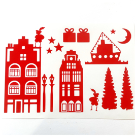 Sint | raamstickers rood
