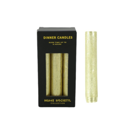 Diner kaars goud set (6)
