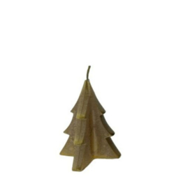 Kerstboom kaars goud 8cm