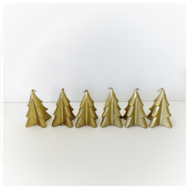Kerstboom kaars goud | 8 cm (6 stuks)