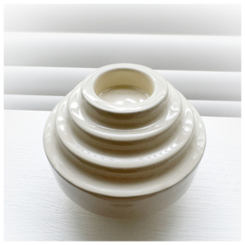Waxinelichthouder | Rond beige l
