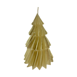 Kerstboom kaars Windy tree goud 17cm.