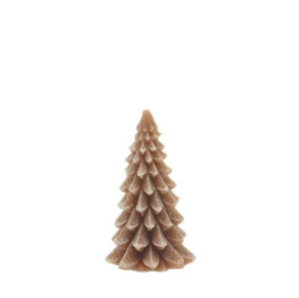 Kerstboom kaars bruin 16cm.