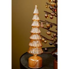 Led glazen kerstboom | Muziekdoos / Draaiend