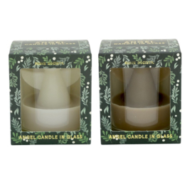 Kaars in glas Engeltje | Taupe (per stuk)