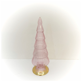 Kerstboom glas | roze M