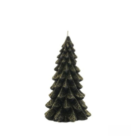 Kerstboom kaars zwart 20cm.