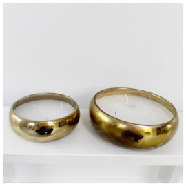 Schaal met kaars, 3 lonten | set M + L
