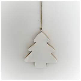 Kersthanger kerstboom hout wit.