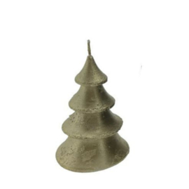 Kerstboom kaars Layer tree goud 10,5cm