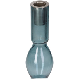 Dinerkaarshouder glas ø9x30cm blauw