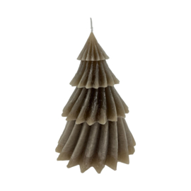 Kerstboom kaars Windy tree taupe 17cm