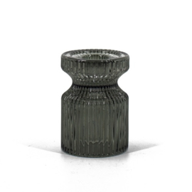2-in-1 kandelaar Ø6x8cm antraciet