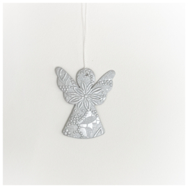 Kersthanger engel zilver (6 st).