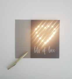 Wenskaart met led verlichting | Lots of love | hart