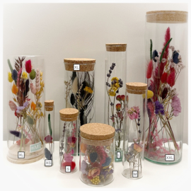 Tube M met droogbloemen 'pastel'