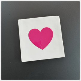 Tegeltje | Hart roze 10x10 cm