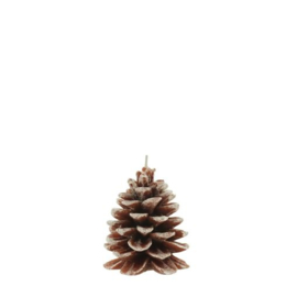 Dennenappel kaars bruin 8,5cm.