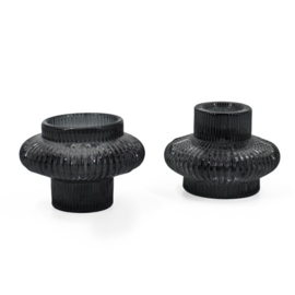 2-in-1 kandelaar Ø8x6cm antraciet