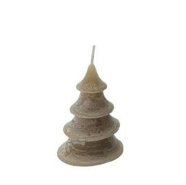Kerstboom kaars Layer tree taupe 8cm.