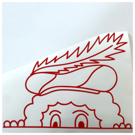 Sint | raamsticker Gluurpiet rood