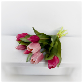 Bosje real touch kunsttulpen (7) | Roze gemengd