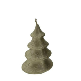 Kerstboom kaars Layer tree goud 8cm.
