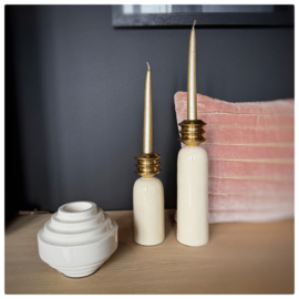 Kandelaar | Beige goud m