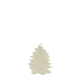 Dennenappel kaars wit 8,5cm.