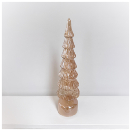 Led glazen kerstboom | Muziekdoos / Draaiend