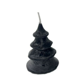 Kerstboom kaars Layer tree zwart 8cm