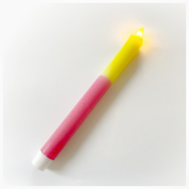 Led dinerkaars dip-dye fuchsia/geel