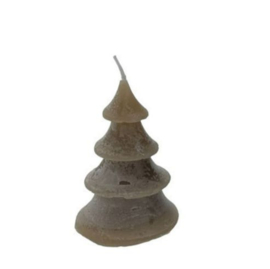 Kerstboom kaars Layer tree taupe 10,5cm.