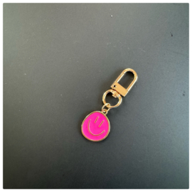 Sleutelhanger | Smiley fuchsia