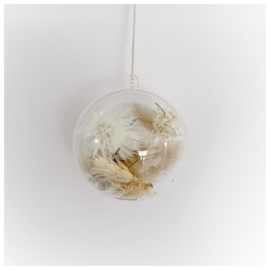 Kersthanger bal met droogbloemen naturel